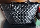 vintage CHANEL black Caviar Leather silver hw GST Grand Shopping Tote Bag
