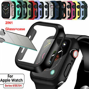 For Apple Watch Series 8 7 6 5 4 SE 3 iWatch Screen Protector Case Snap On Cover