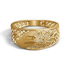 Woman Peacock Ring Real Gold 21K (unique one piece only)