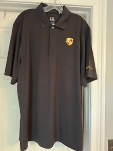 Cutter & Buck Porsche Golf Polo Shirt Mens Black CB DryTec, Sz XL/TG