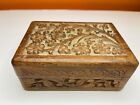 New ListingHand Carved Wooden Jewelry Trinket Box Made in India 7x5