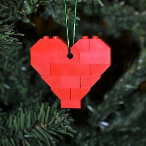 New Genuine LEGO Christmas Ornament Red Heart with Instructions