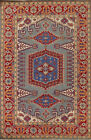 Geometric Wool Heriz Serapi Indian Area Rug 6x9 Handmade Living Room Carpet