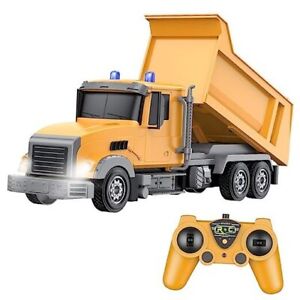 Remote Control Construction Dump Truck Toy RC Vehicle,6 Yellow Dump Truck