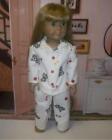 Dalmatian dogs flannel 2 piece doll pajamas  fits 18