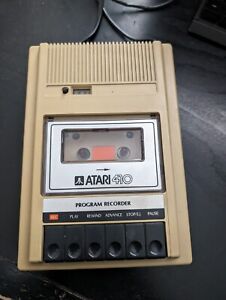 Atari 410 Program Cassette Recorder Clean Tested for power/4 cassettes/Cover