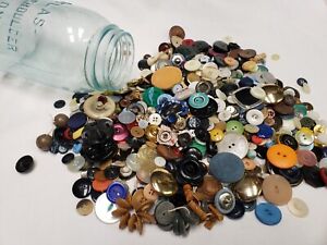 LOT Vintage Sewing Buttons 1930-1950s Estate Sale Find Craft Collectible 1.7 lb