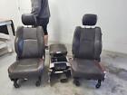 2010-2018 RAM TRUCKS BROWN LONGHORN LEATHER FRONT SEATS W/CONSOLE; HEAT/COOL