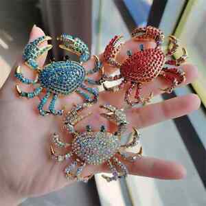 Personalized Rhinestone Crab Brooch Fashionable Animal High-end Alloy Pin