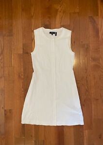 Theory Linen Blend Dress zip front color White size 00