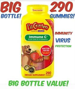 290 Count Lil Critters GUMMIES IMMUNE C Plus Zinc & Vitamin D Supplement