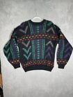 Vintage Centerfield Wool Knit Sweater Large 80s grandpacore Abstract Retro