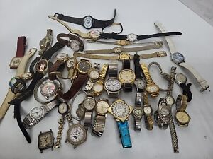 Lot Of 40 Assorted  Watches Untested Vintage New Parts Repair Good
