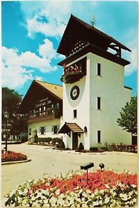 Bavarian Inn Glockenspiel Tower Clock Carillon Frankenmuth Michigan Postcard