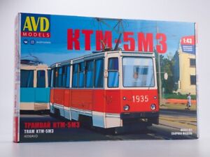1:43 AVD Models 4032 - KTM-5M3 Tram, USSR, Russia. Model kit.