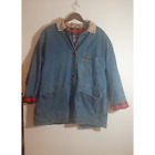 Vintage Current Seen denim red plaid flannel lined Jacket coat 20W Chore Coat