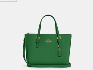 Coach Mollie Women's Tote 25, Small - Gold/Kelly Green