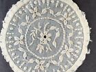 Lot of Two antique French Doilies -Linon Hand embroidered, Teneriff Lace &cotton