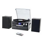 10 in 1 Vinyl Record Player Bluetooth Vintage Turntable 3-Speed with Black-2024