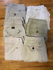 6 PAIR LOT OF MENS KHAKI  Cargo SHORTS MENS 34 WAIST AMERICAN EAGLE OUTFITTERS