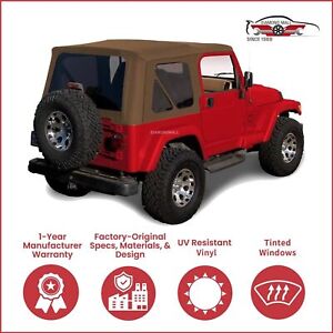 1997-06 Jeep Wrangler TJ Soft Top w/ Tinted Windows, Precision Fit, Spice/Tan (For: Jeep TJ)