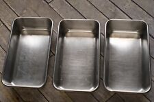 VOLLRATH Stainless Steel Kitchen or Medical Pans or Trays Rectangle-Set of 3