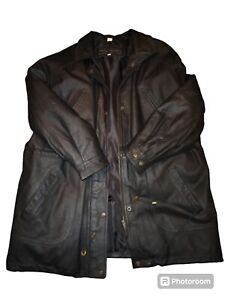 Seventh Avenue Leather Long Heavy Black Jacket Men's 3X