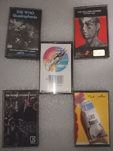 New Listinglot of 5 cassette tapes Pink Floyd, The Who, Rolling Stones, The Doors .Working!