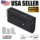 PS2/PS3 to HDMI Converter Adapter 1080P Video with 3.5mm Audio Output HD Monitor