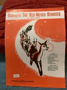 RUDOLPH THE RED-NOSED REINDEER CHRISTMAS SHEET MUSIC,EXC COND./FREE POSTAGE!!!!!