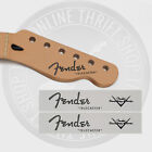 (2) Fender Tele Style Waterslide Guitar Headstock Decals with Custom Shop Logo