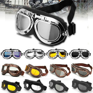 Retro Motorcycle Goggles Aviator Pilot Vintage Flying Eyewear Glasses Helmet ATV