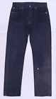 C5969 VTG Levi's 501 Button Fly Straight Black Denim Jean Made USA Size 33/34