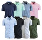 Mens Short Sleeve Solid Dress Shirt Slim Fit Button Down Casual NWT (S-5XL)