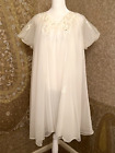 Vintage Kayser 1960's Babydoll Nightgown & Robe Peignoir Set Sheer Lace Petite