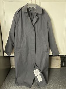 Defense Logistics Agency Trench Coat Womens 16S Preowned Black Missing Liner