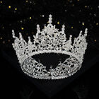 8cm Tall Round Crown Crystal Flower Wedding  Queen Princess Prom  For Women
