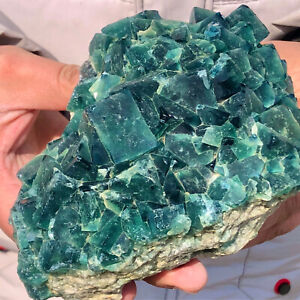 New Listing2.99lb  Natural Green cubic Fluorite Crystal Cluster mineral sample healing