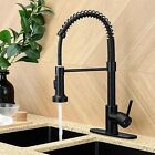 Matte Black Kitchen Faucet with Pull Down Sprayer Single Handle for Farmhouse