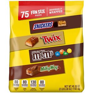 New ListingM&M's Milk Chocolate MILKY WAY SNICKERS Original TWIX Fun Size Candy 40.30 Oz...