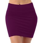 Women's Pencil Mini Skirt Stretch Mid Waist Basic Bodycon Rayon Casual S ~ XL