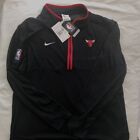 Chicago Bulls NBA Nike Basketball Black 1/4 Zip Dri-Fit Long Sleeve Size Large