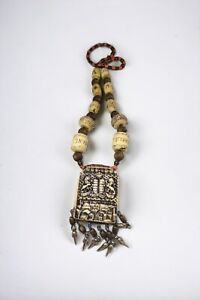 Vintage Moroccan Hamsa Tailsman organic bead necklace