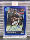 2021 Donruss Optic Justin Fields Blue Prizm Rated Rookie Auto RC #04/99 Bears
