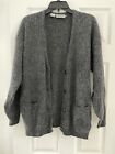 Angora Cardigan Gray Medium Womens Rafaella Wool Sweater M Vintage