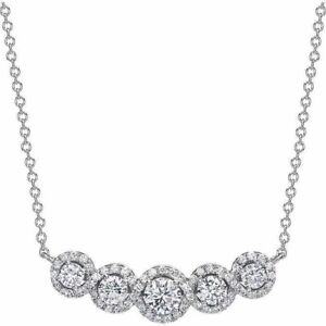 Luxury Women 925 Silver Filled Necklace Pendant Cubic Zircon Wedding Jewelry