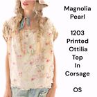 MAGNOLIA PEARL 1203 Printed Ottilia Top in corsage l love you so much embroidery