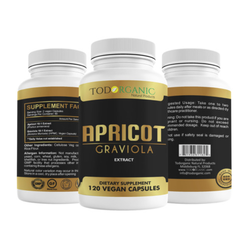 Apricot Kernel Seeds Powder B17 Vitamin 1000mg Purest Available with Soursop Cap