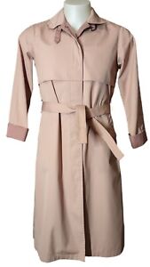 London Fog Women's Trench Coat Adult 6 Petite Covered Button up Belt Mauve Pink