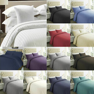 Duvet Cover & Pillow Case 100% Egyptian Cotton Stripe 400TC Bedding Set All Size